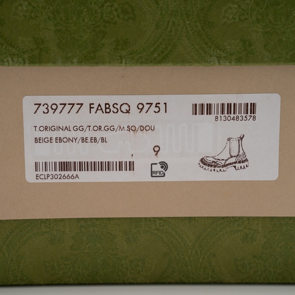 size 9G 9.5 US Gucci Boots Chelsea Beige Brown Black Canvas Ankle GG Monogram - Picture 11 of 11
